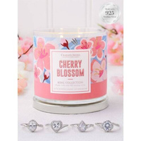Charmed Aroma floral candle with jewelry 340 g ring - Cherry Blossom
