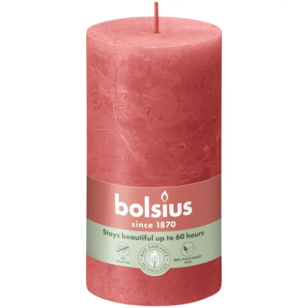 Bolsius Rustic candela per ceppi 130/68 mm - Rosa fiorito