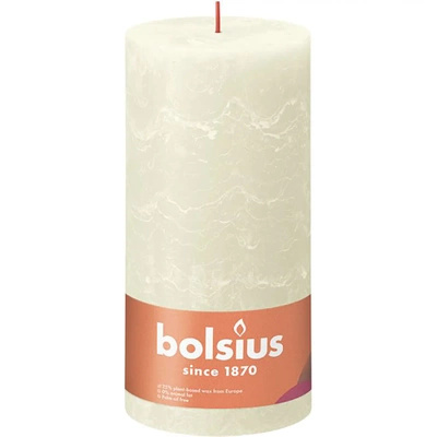 Bolsius Rustic XXL trunk candle 200/100 mm - Soft Pearl