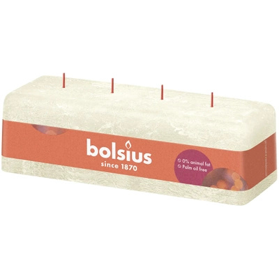 Bolsius Rustic XXL Rechthoekige kaars 4 lonten 80/90/250 mm - Zachte parel