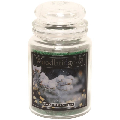 Duża świeca zapachowa Woodbridge Candle 565 g - Frosted Fir & Cedar