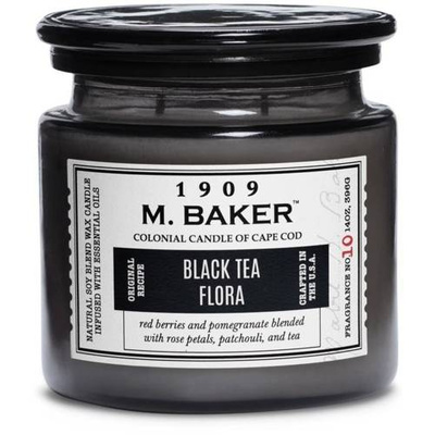 Sojų kvapo žvakių vaistinė indelis 396 g Colonial Candle M Baker - Black Tea Flora