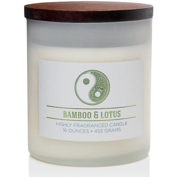 Colonial Candle Wellness large scented jar candle soy blend 16 oz 453 g - Bamboo & Lotus