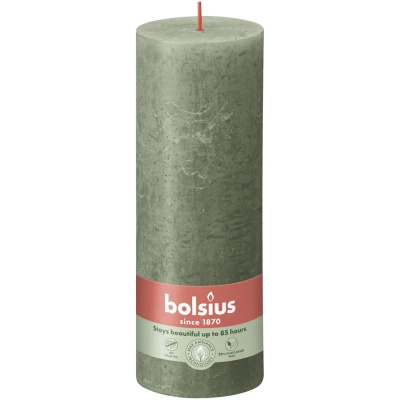 Bolsius Rustic stompkaars 190/68 mm - Verse olijf