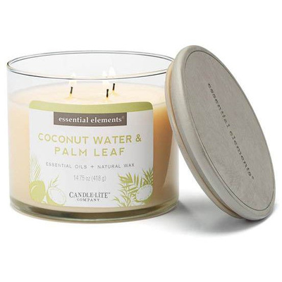 Natural vela aromática con aceites esenciales Candle-lite Essential Elements - Coconut Water Palm Leaf