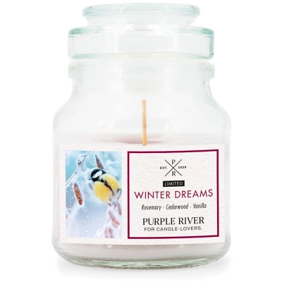 Purple River Vela perfumada de soja en vidrio 113 g - Winter Dreams