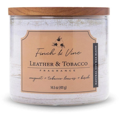 Candela profumata alla soia Colonial Candle Leather Tobacco