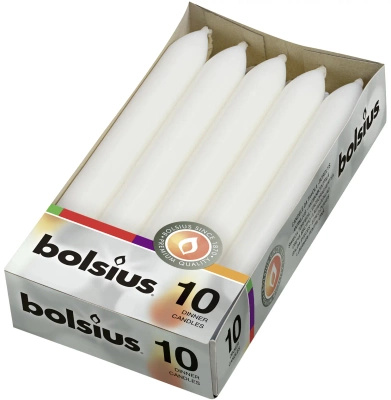 Bolsius table candles 170/20 mm 10 pcs - White