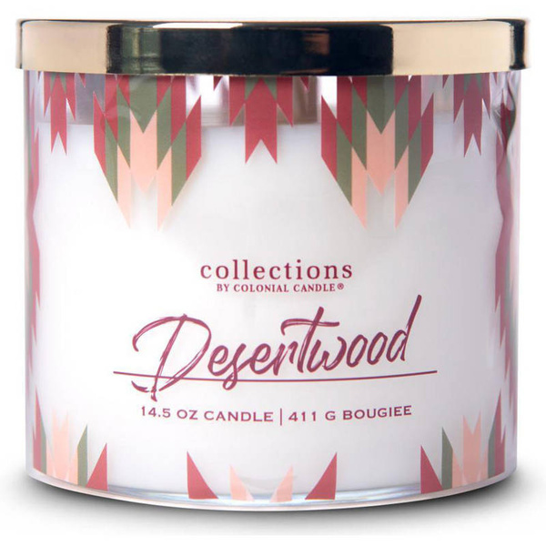 Colonial Candle Desert Collection scented soy candle in glass 3 wicks 14.5 oz 411 g - Desertwood